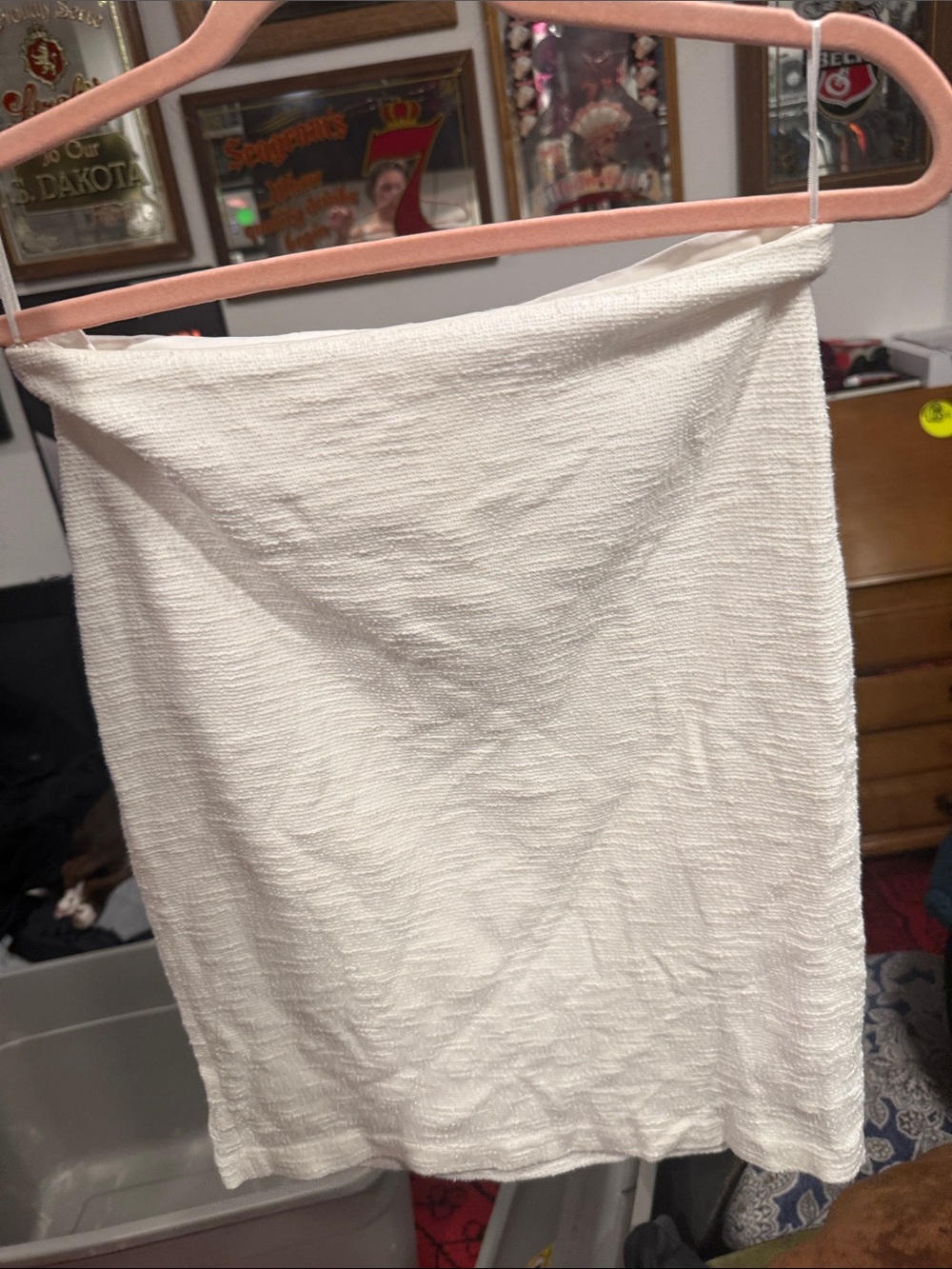 Armani Collezioni White Textured Strapless Top - Elegant Knit
